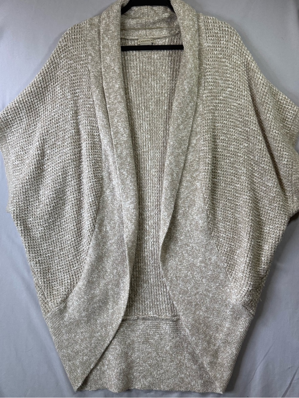 Exofficio M/L Cozy Shawl Collar Open-Front Sweater Cardigan - Cream